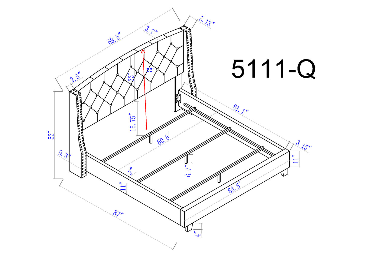 Eva Bed Black Queen bed