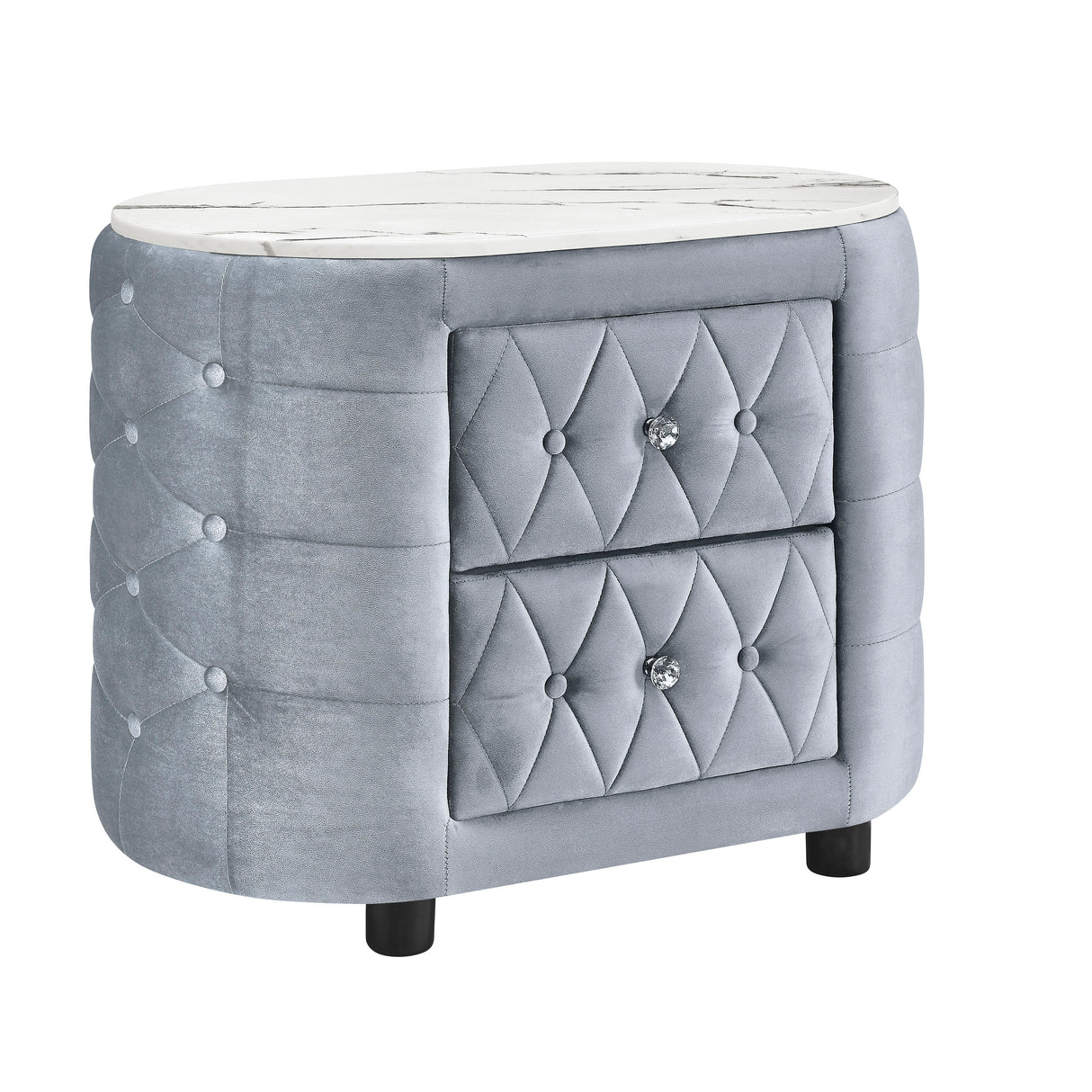 Natalia Bed W/Fireplace,Tv Lift Gy nightstand