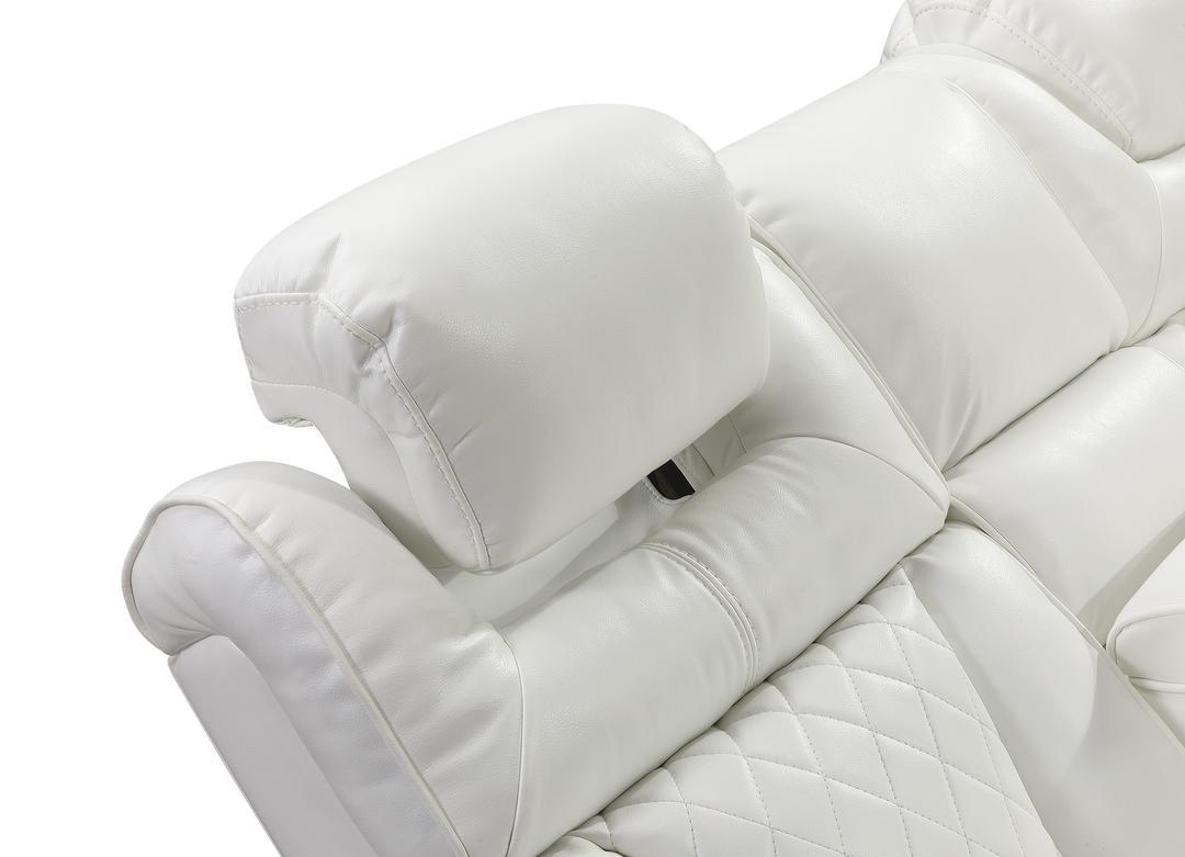 Jax White 3 PC Reclining Sectional w/ LED & Speakers