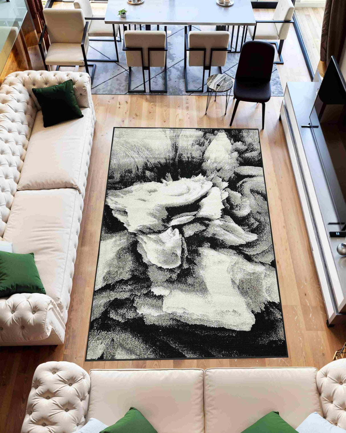 Marble Area Rug 10050 Grey