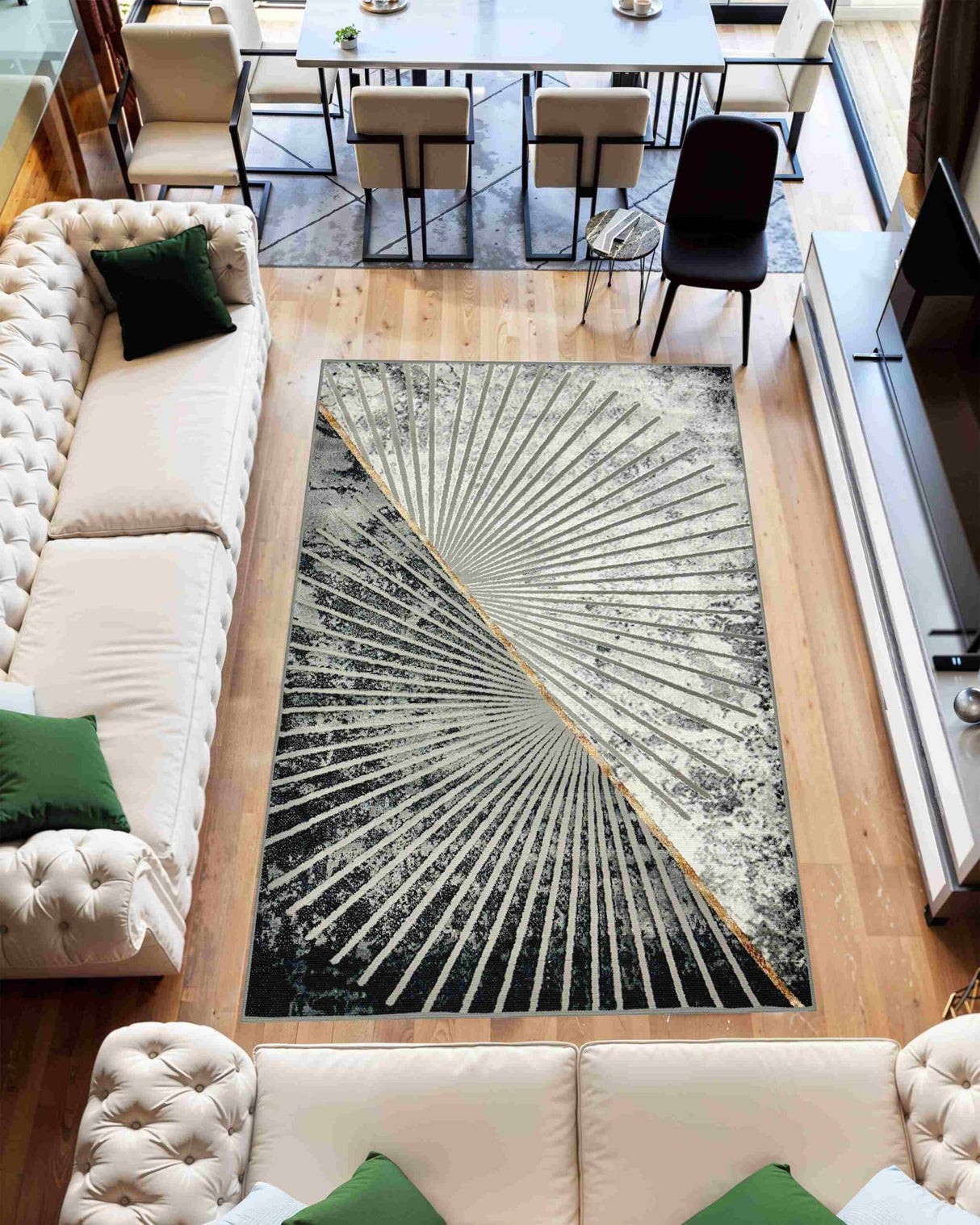 Marble Area Rug 10060 Grey