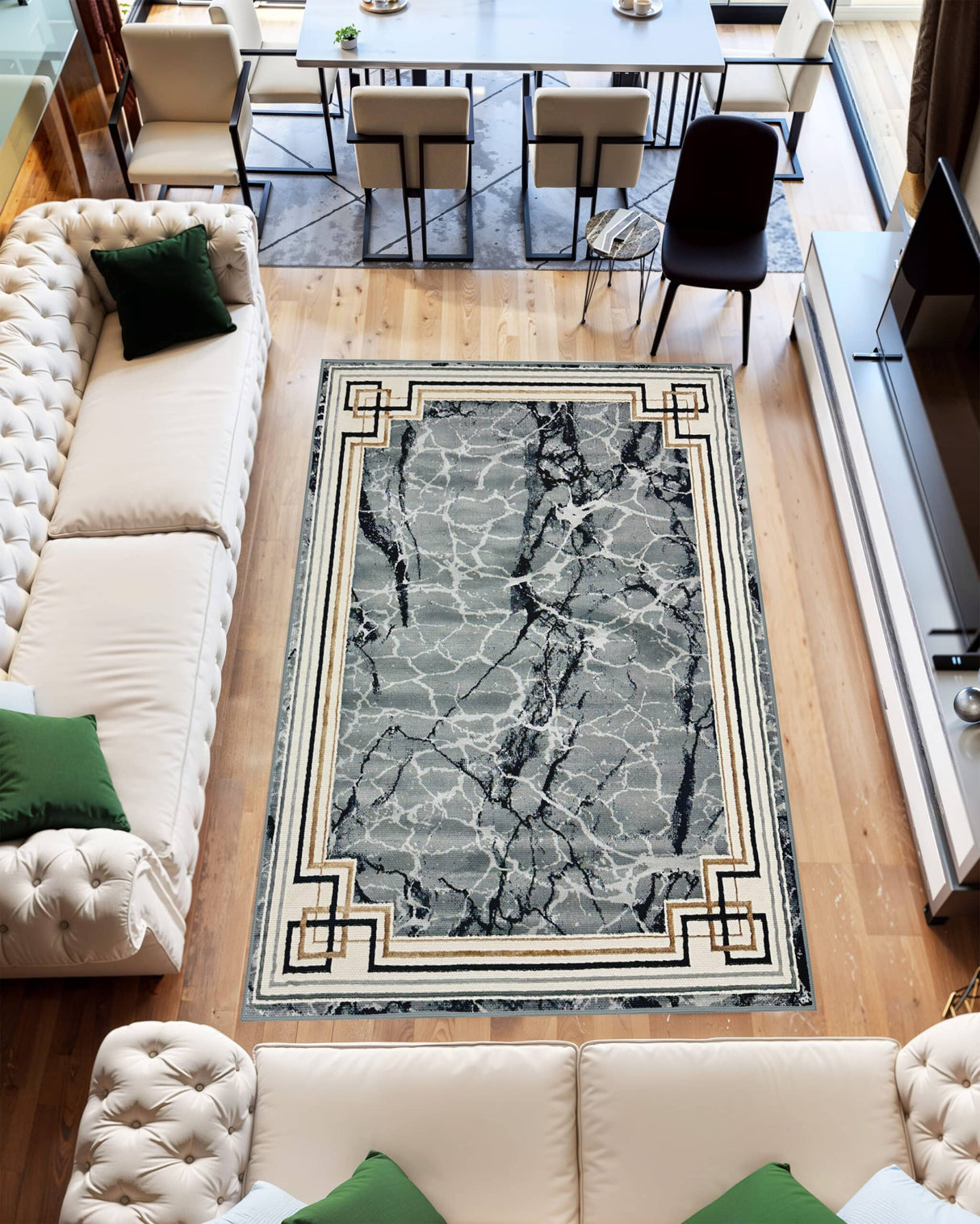 Marble Area Rug 1041 Black