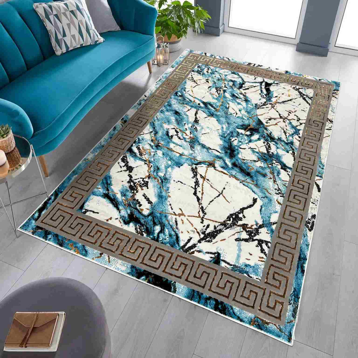 Marble Area Rug 1042 Turquoise