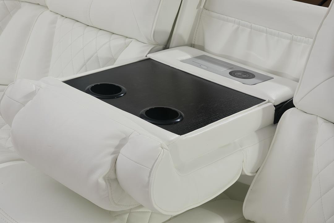 Jax White 3 PC Reclining Sectional w/ LED & Speakers