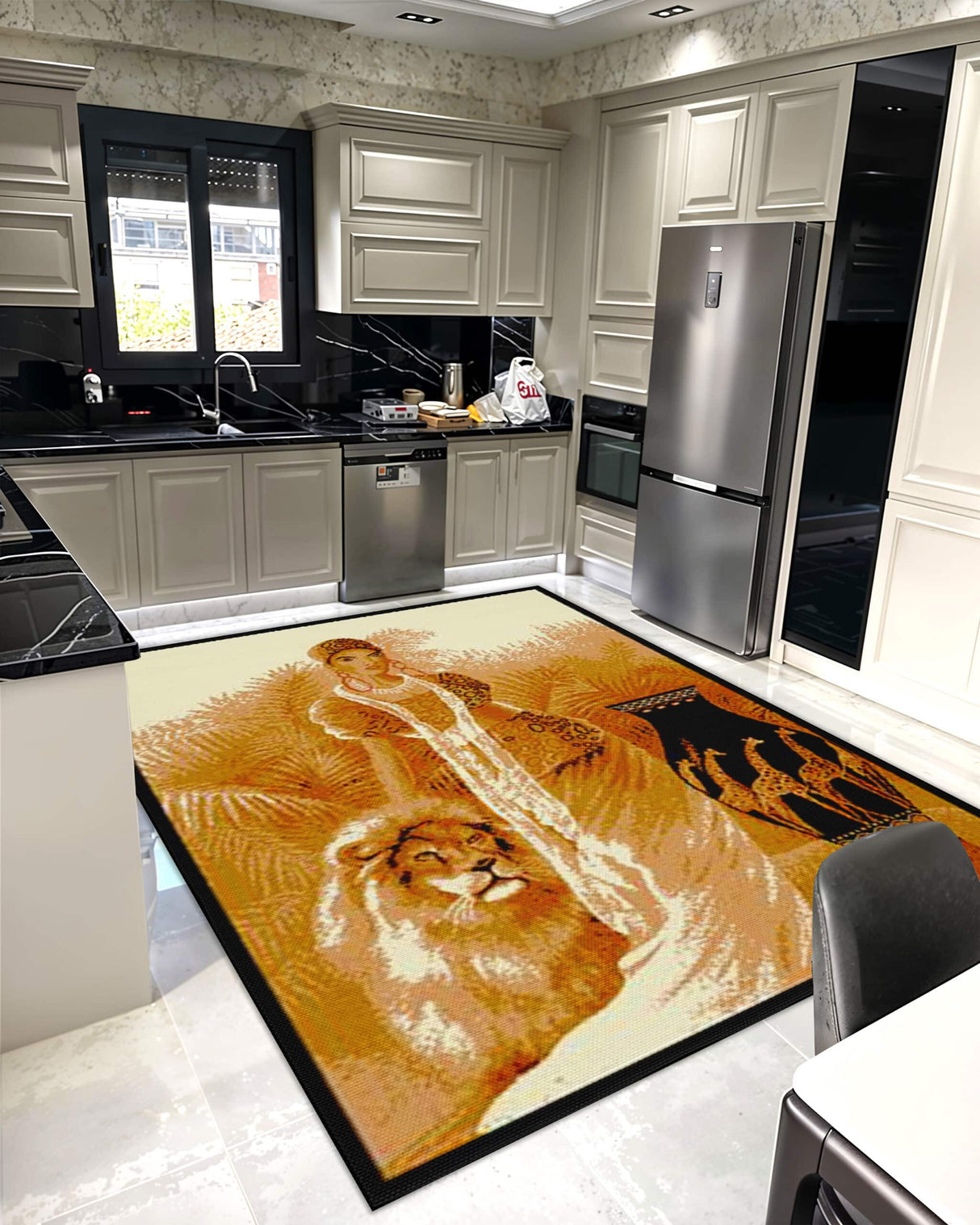 Star Area Rug 1108 Lady With Lion