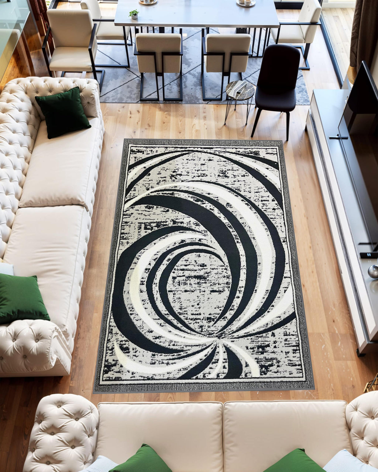 Star Area Rug 1328 Black