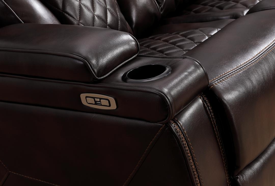 Braden (Power) Living Room Set - Brown