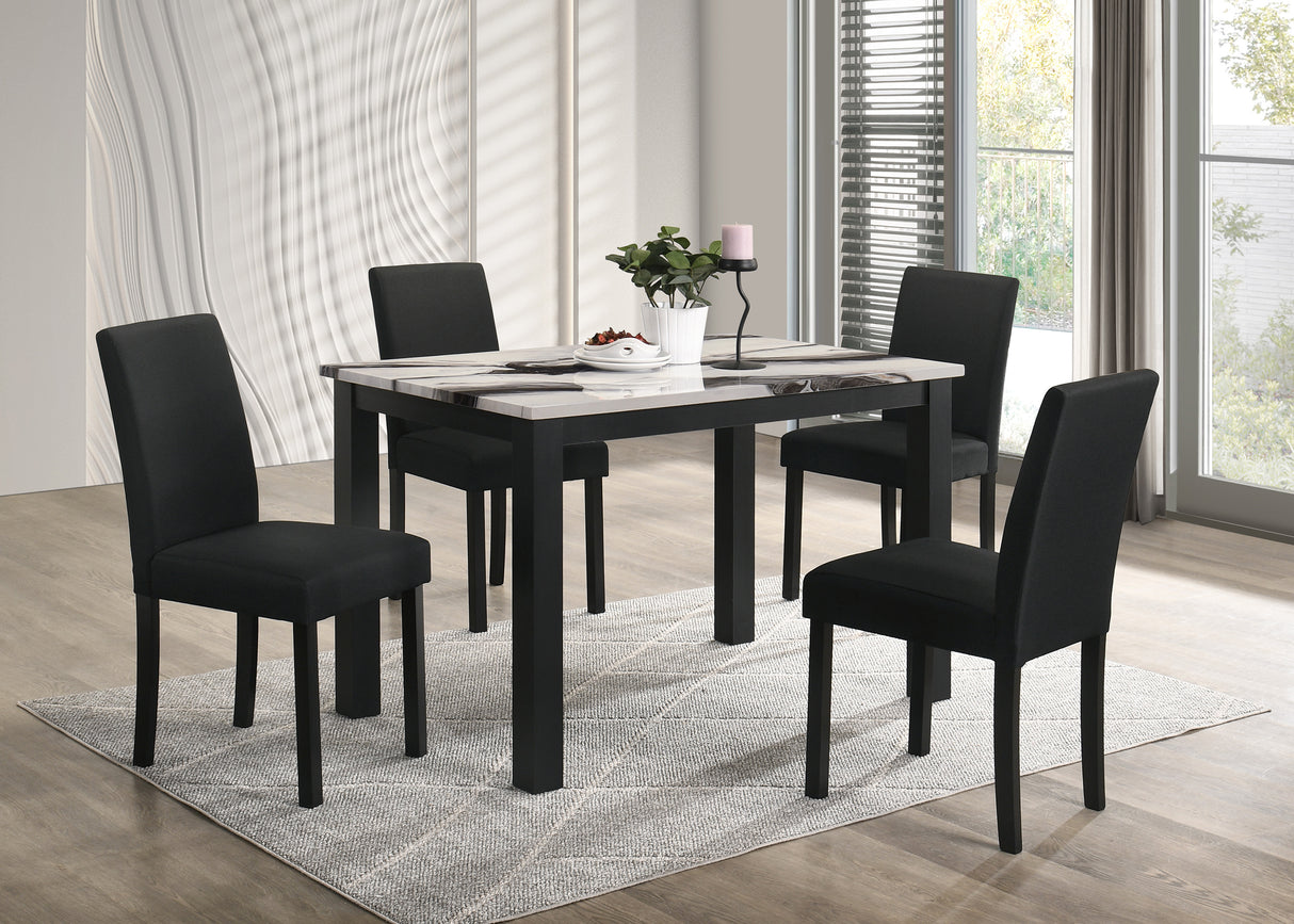 Resia Dining Set - Brown Marble