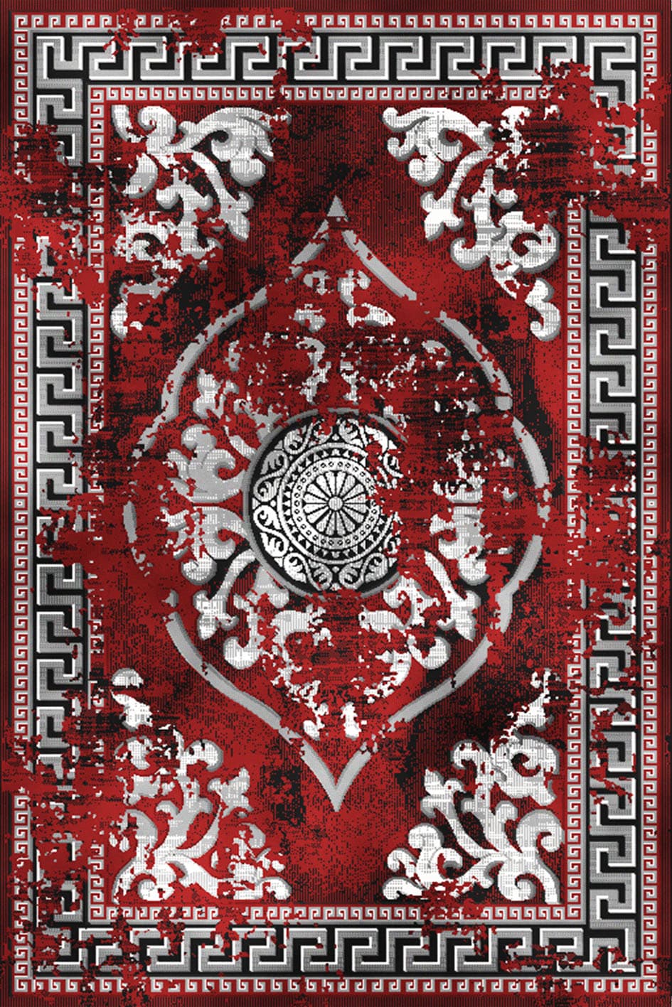 Urban Area Rug 15181 Grey-Red