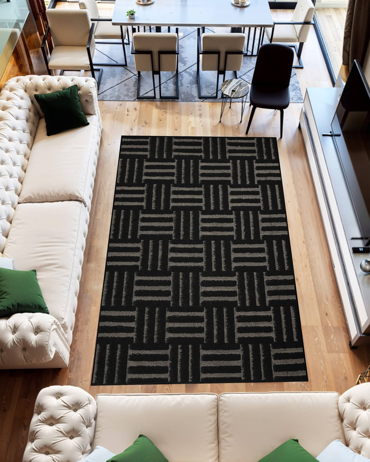 Infinity Shaggy Area Rug 1522 Black
