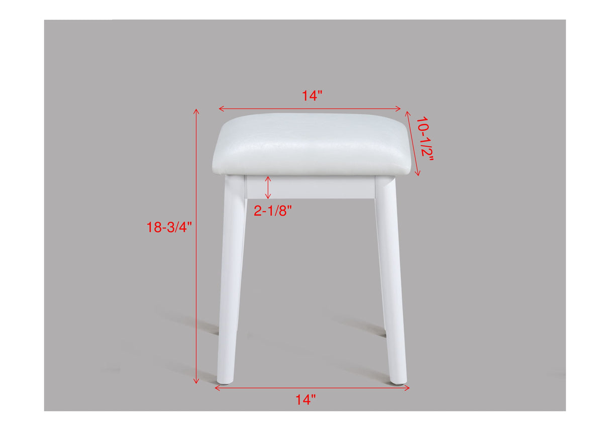 Cecilia Vanity Table & Stool-White