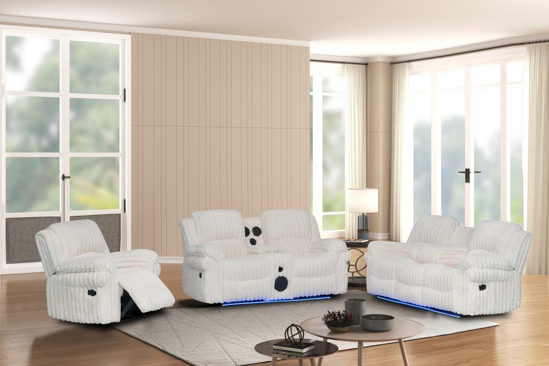 Cesar Manual Sofa & Loveseat & Chair - Creamy White