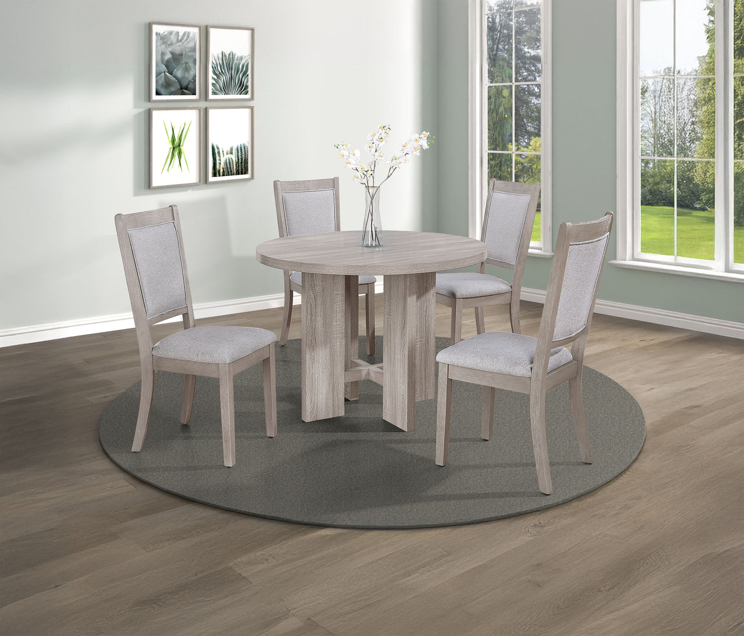 AMARA 5-PK RD DINING SET DRIFT WOOD