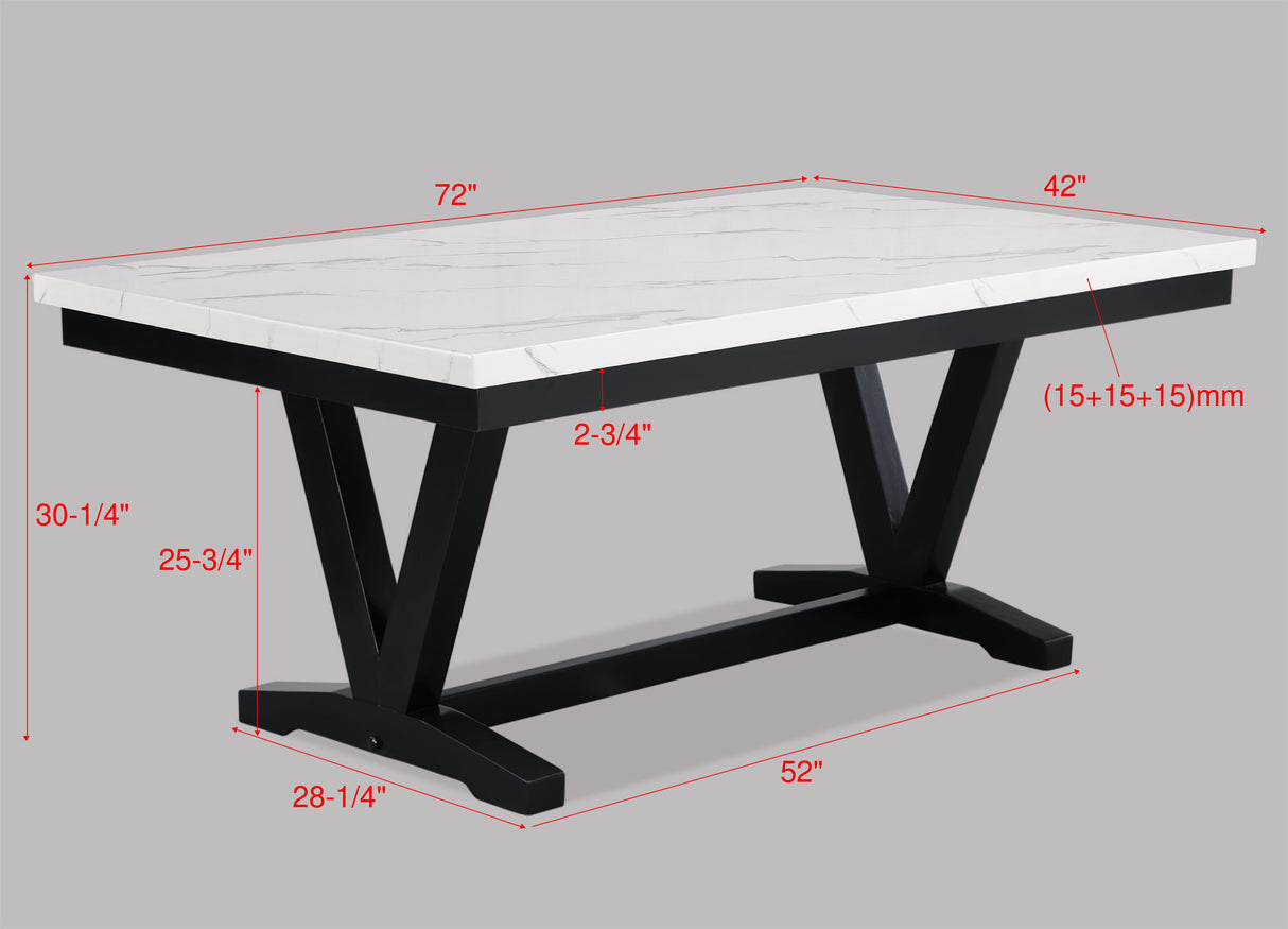 TANNER DINING TBL FAUX CARRARA MBL