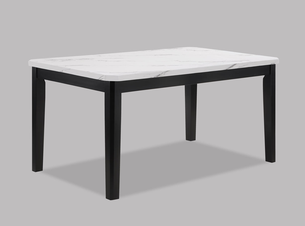 PASCAL DINING WHITE TOP BLACK LEG