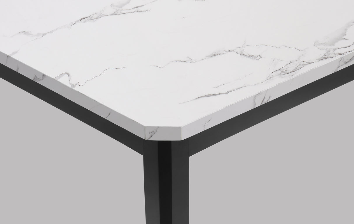 PASCAL DINING WHITE TOP BLACK LEG