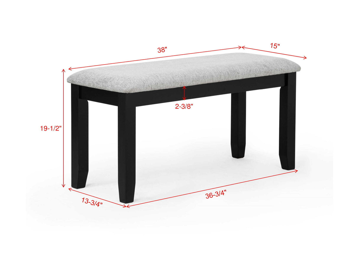 LESTER 6-PK DINING W/BENCH L.GREY