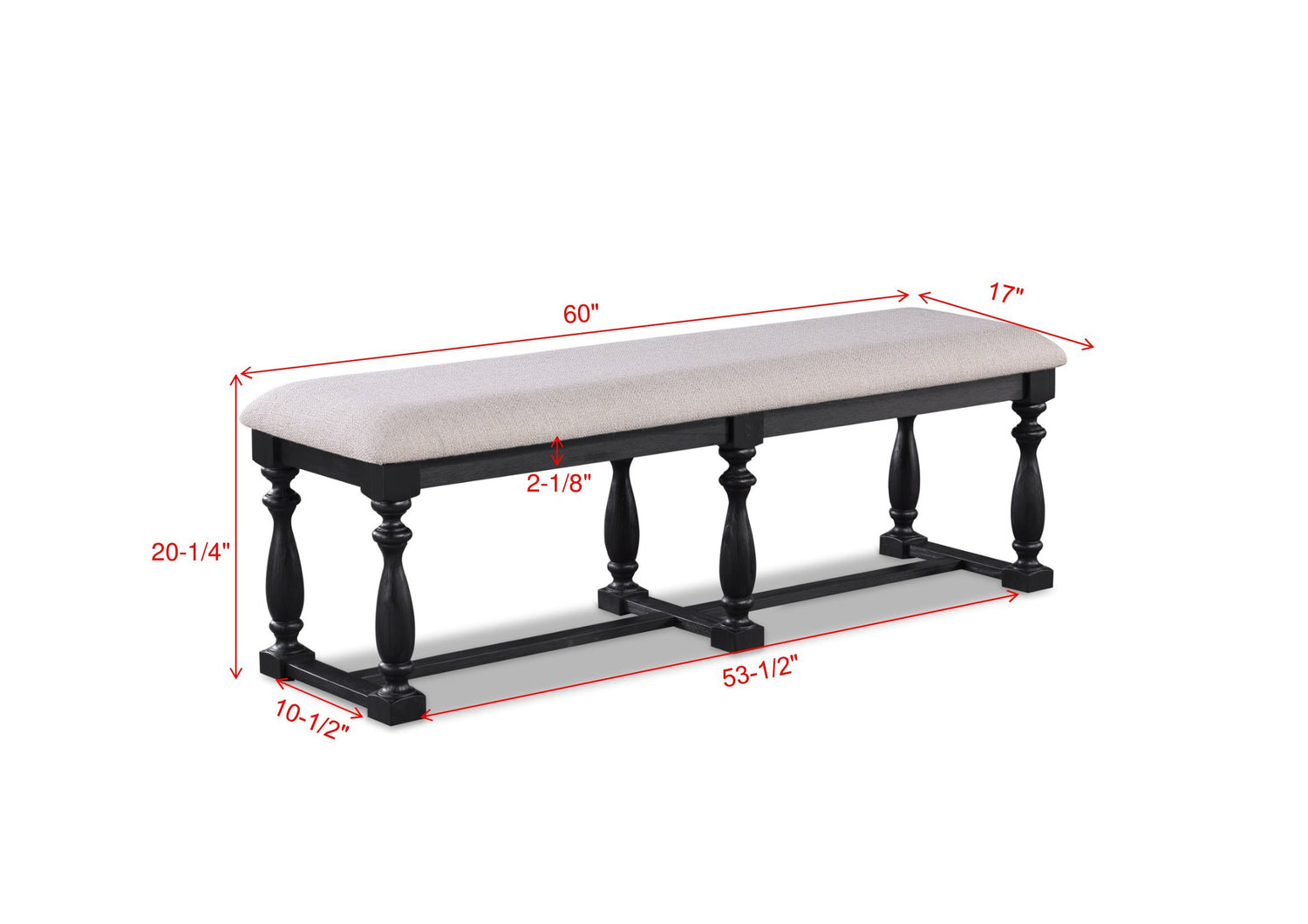 REGENT BENCH CHARCOAL BLACK