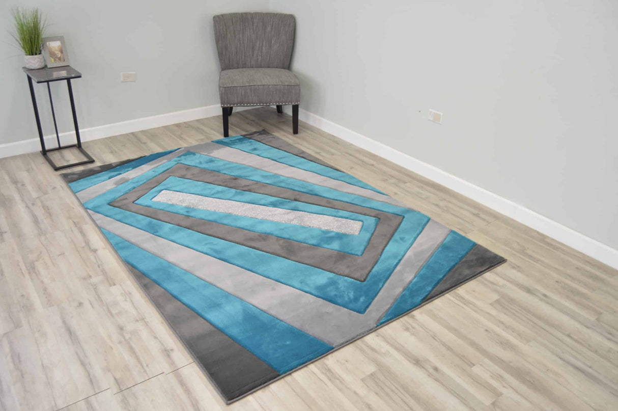 Premium Area Rug 2313 Turquoise