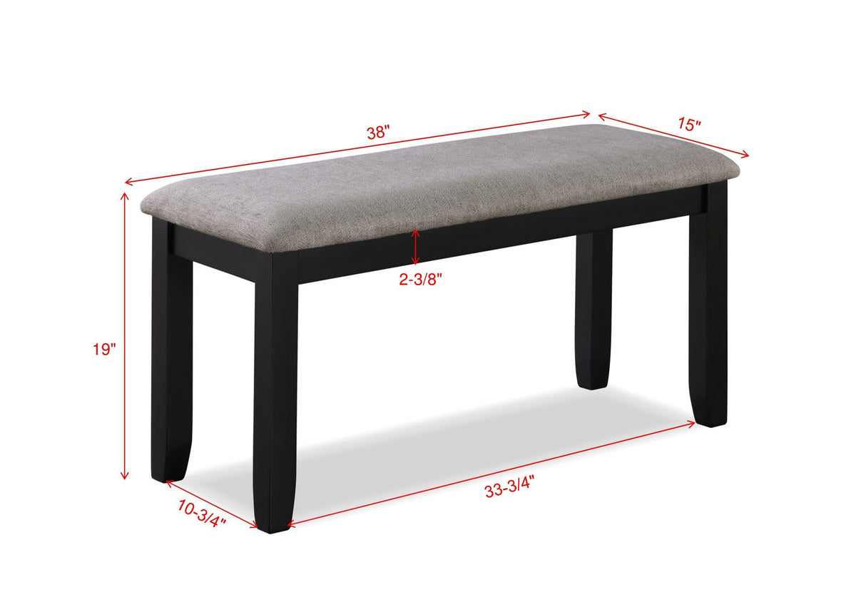 PAIGE 6PK DINING SET W/BENCH L.GREY