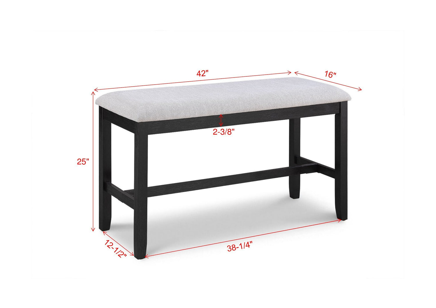 DELFIN COUNTER HT BENCH-LIGHT GREY