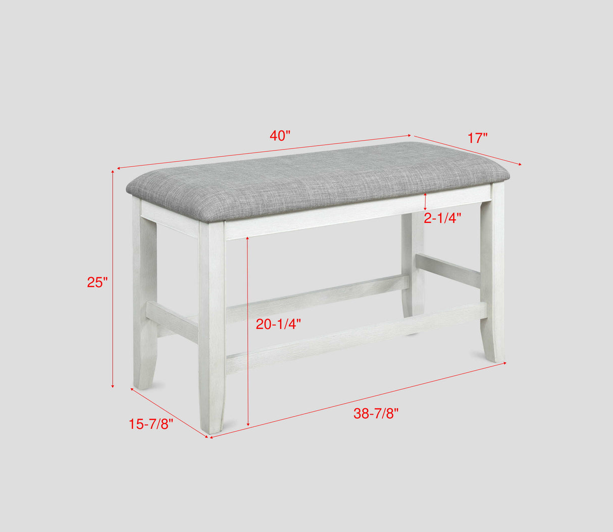 FULTON COUNTER HEIGHT BENCH WHITE