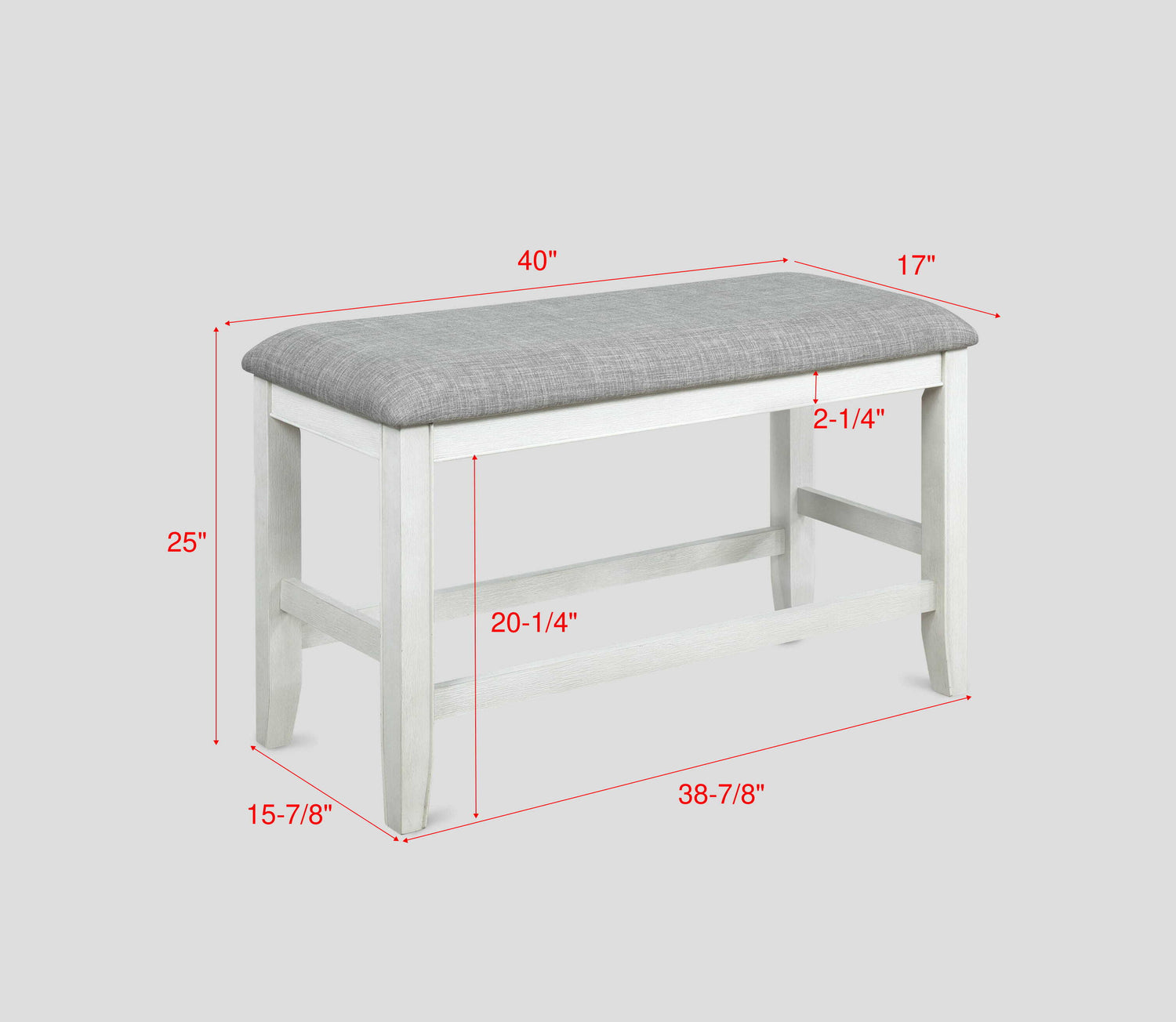 FULTON COUNTER HEIGHT BENCH WHITE