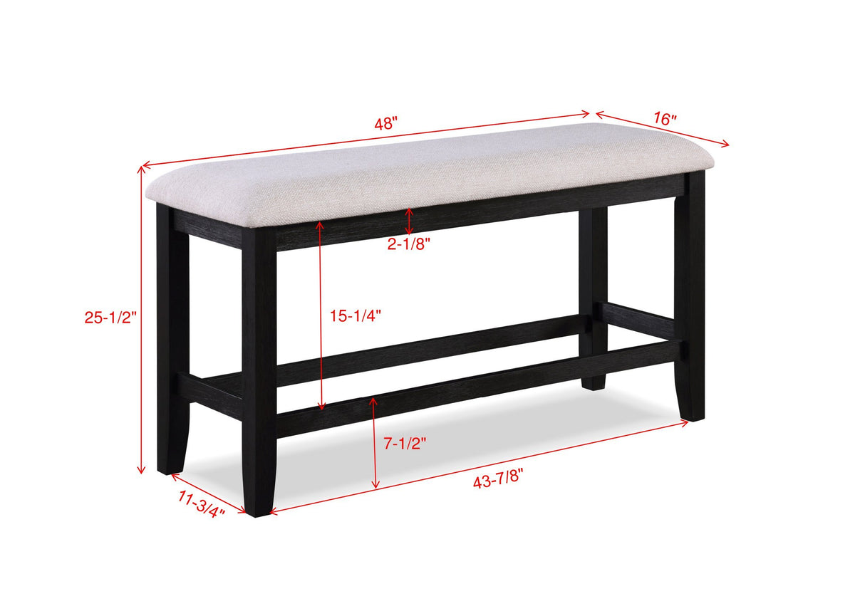 REGENT CNTR HT BENCH CHARCOAL BLACK