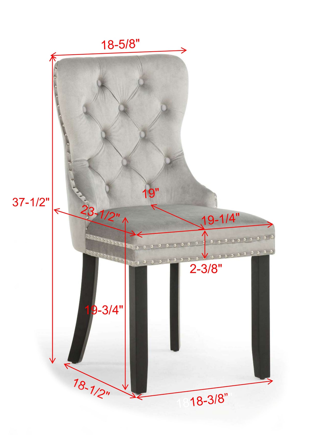 Arabella Accent Chair L.Grey Velvet