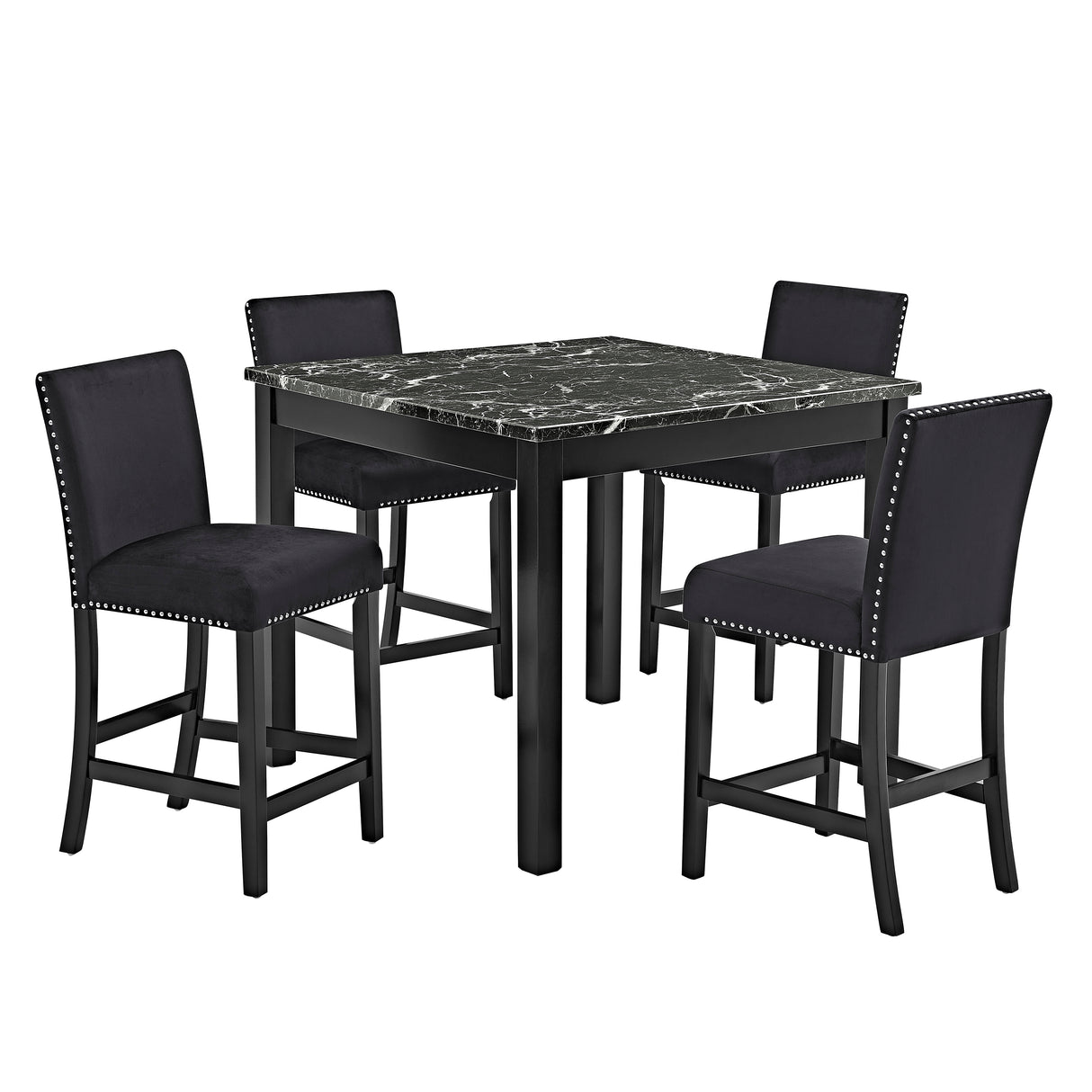 Lennon 5-Piece Contr Height Set All Black