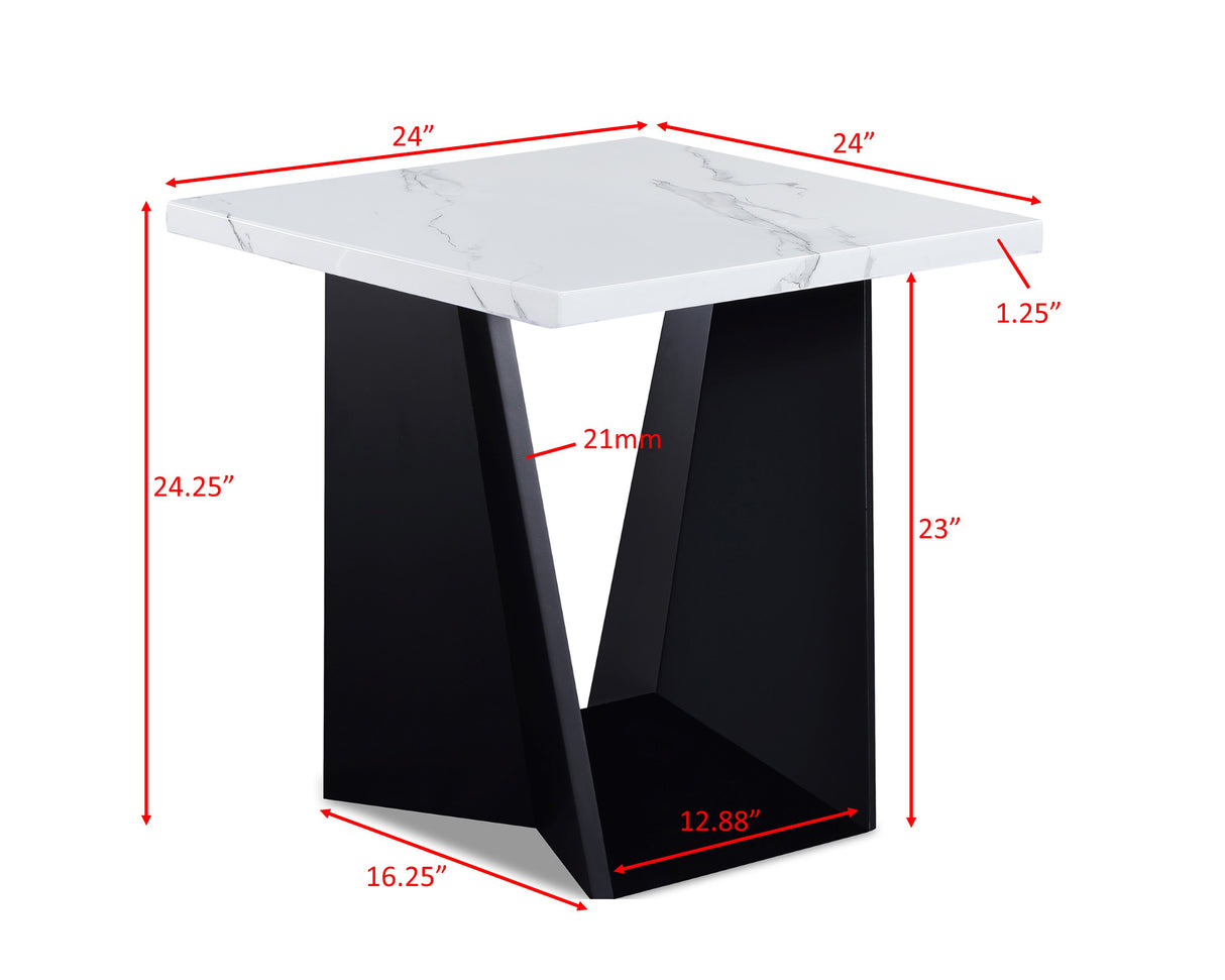 Faux Black Coffee Table Set