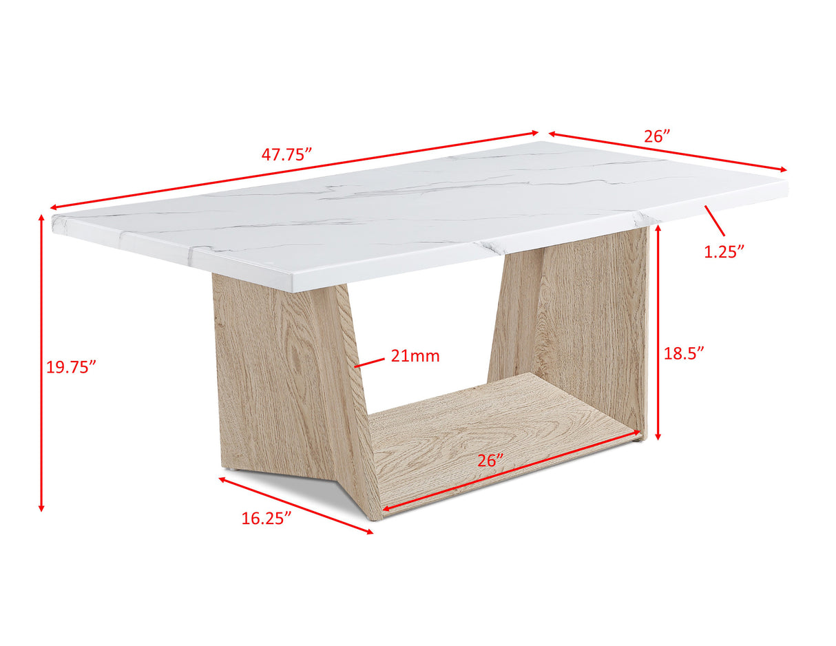 Faux White Coffee Table Set