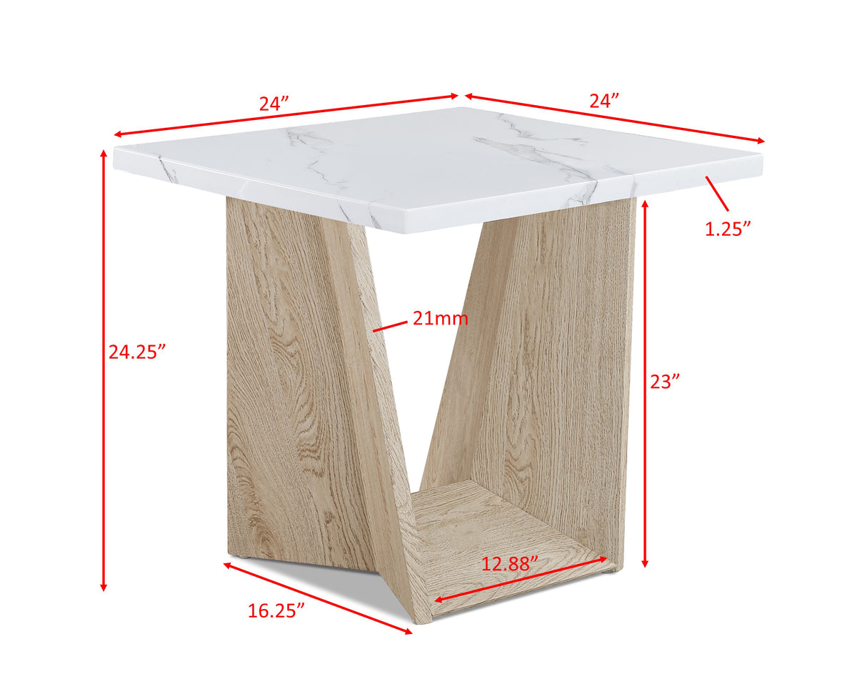 Faux White Coffee Table Set