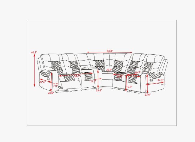 Victor Brown 3 PC Reclining Sectional