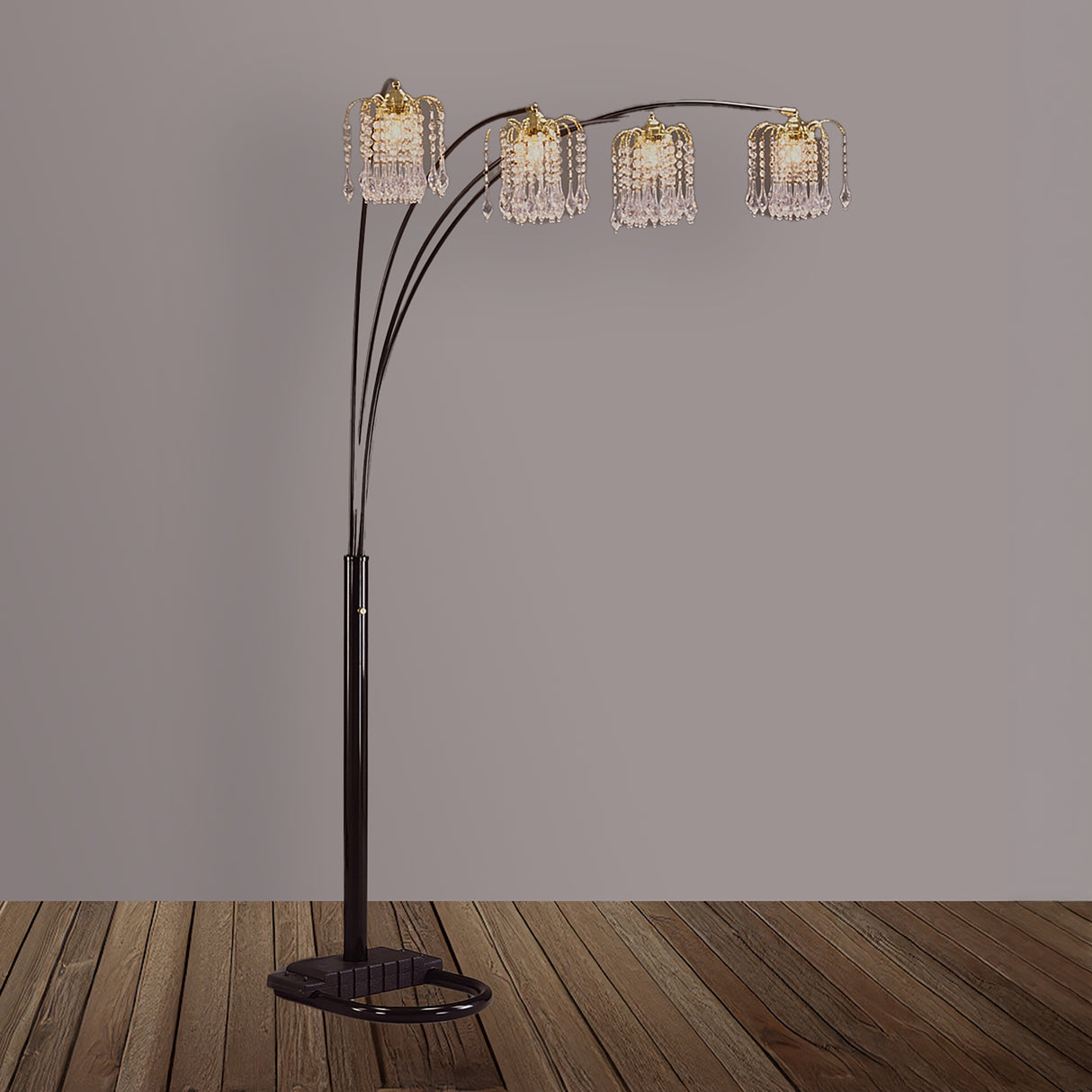 RAIN DROP ARC LAMP 84 H BLACK