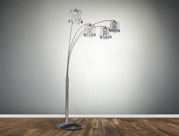 Rain Drop Arc Lamp 84" - Pewter