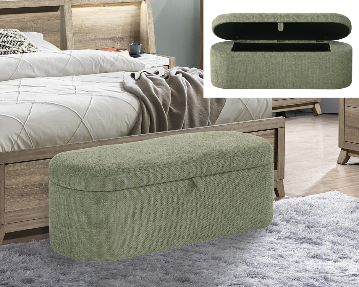 PHILIPA STORAGE BENCH-L.GREEN TWEED