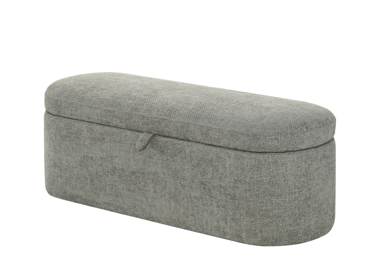 PHILIPA STORAGE BENCH- L.GREY TWEED