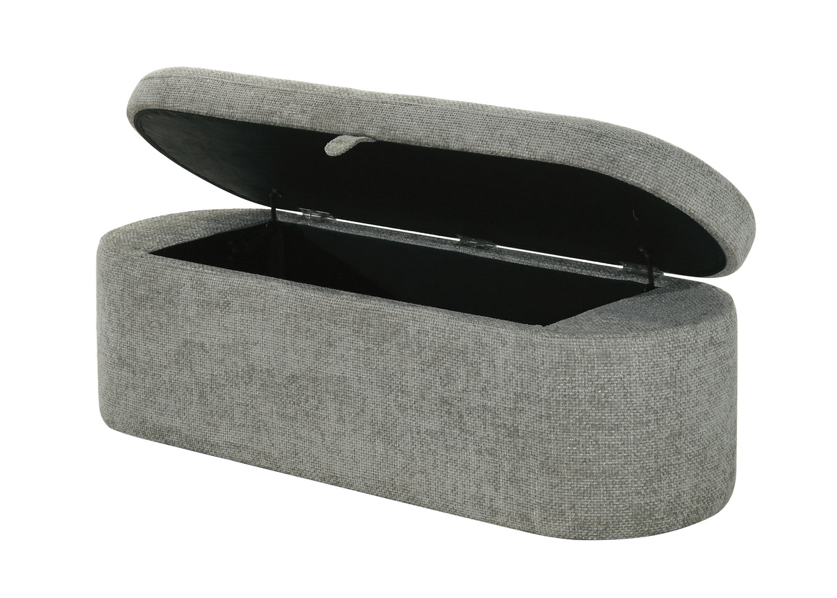 PHILIPA STORAGE BENCH- L.GREY TWEED