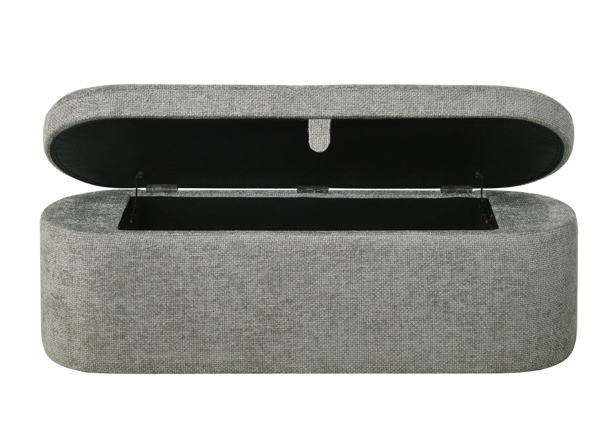 PHILIPA STORAGE BENCH- L.GREY TWEED