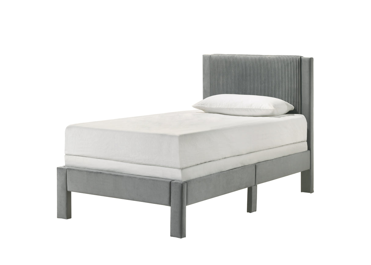 LUCIA TWIN PLATFORM BED LIGHT GREY
