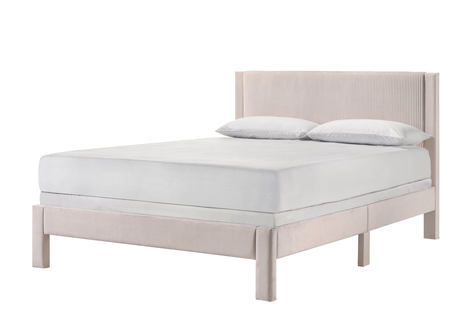 LUCIA QUEEN PLATFORM BED PINK