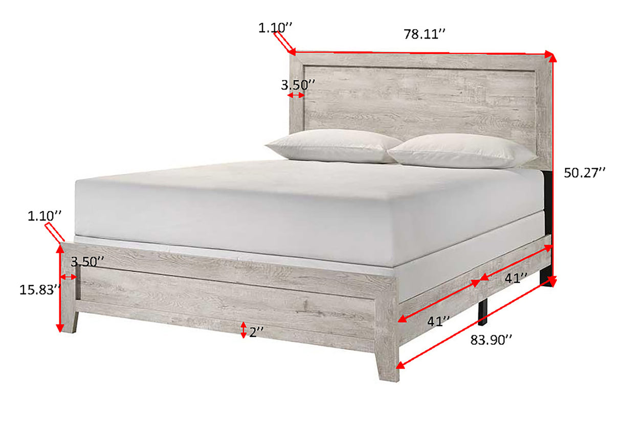 Millie Bedroom Group-White King bed