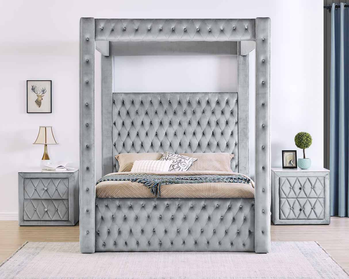 Annabelle Grey King Bed
