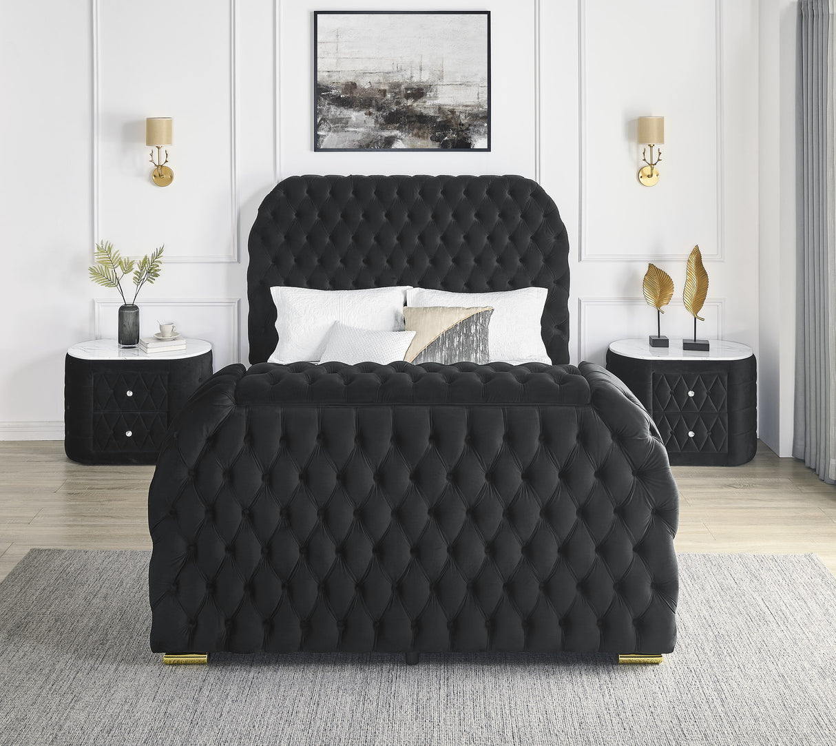 Natalia Black King Bed