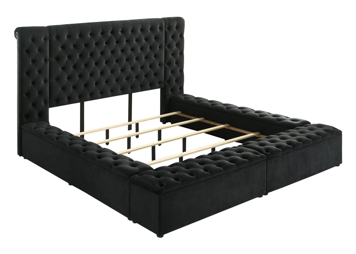 Liliana Black King Storage Bed