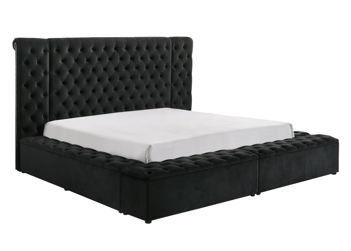 Liliana Black King Storage Bed