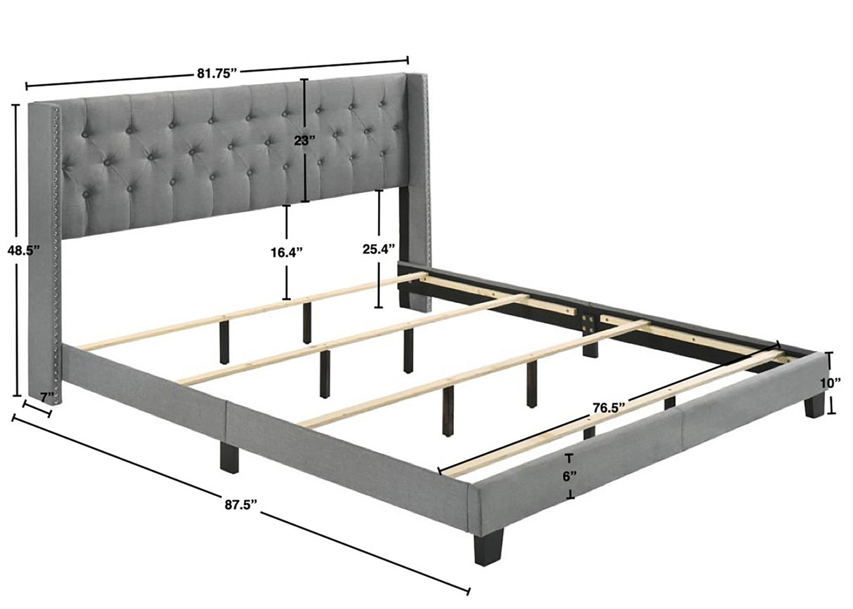 MAKAYLA KING BED GREY