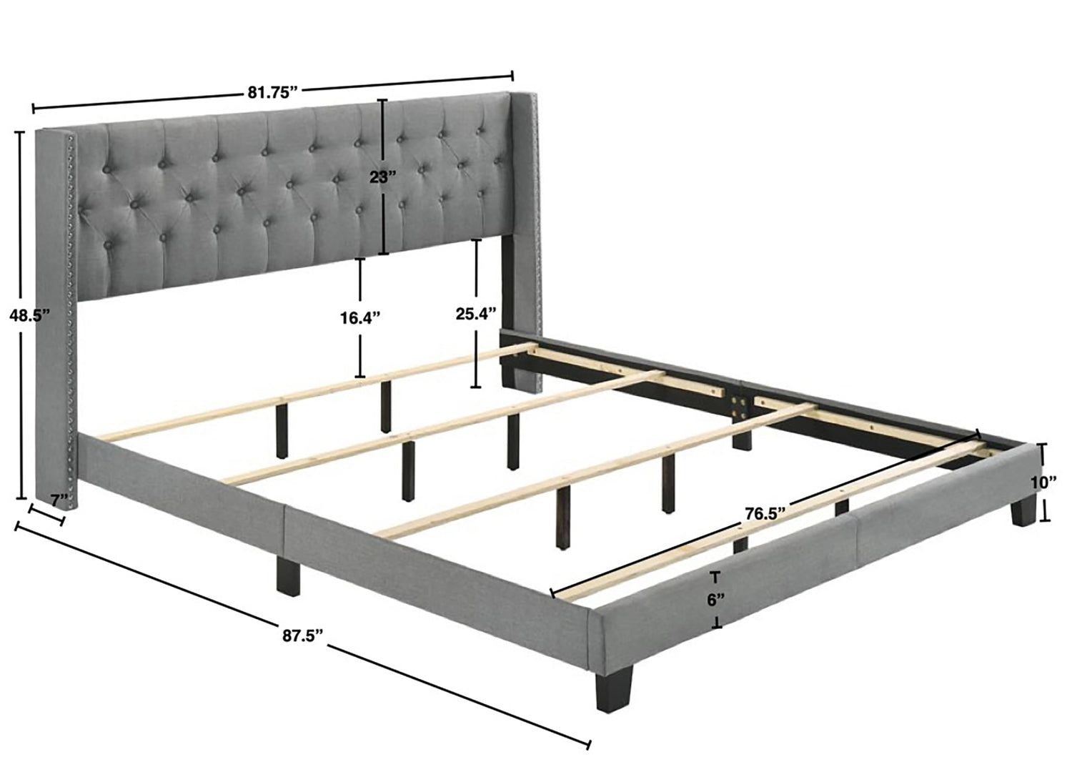 MAKAYLA KING BED GREY