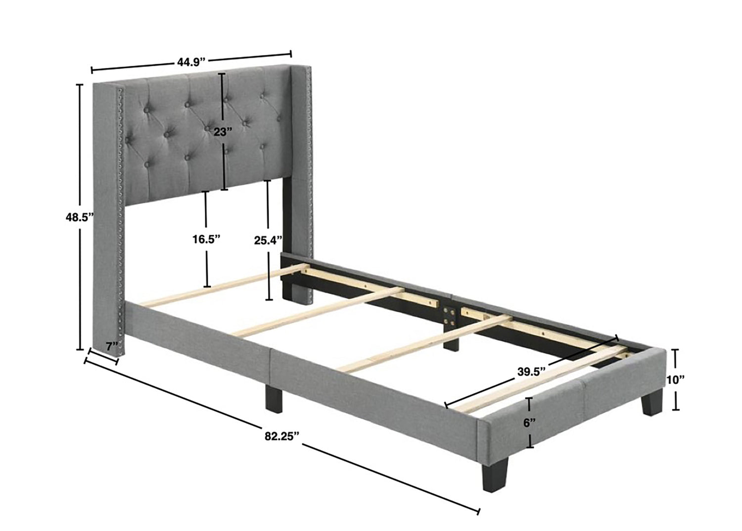 MAKAYLA TWIN BED GREY